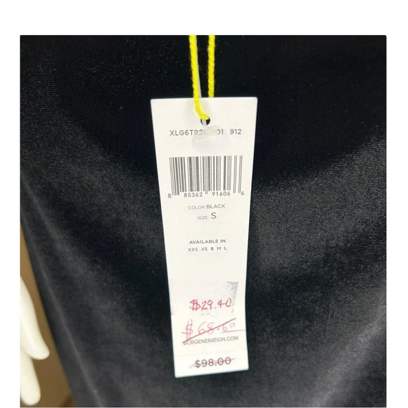 BCBGeneration Women’s Black Velvet Polka Dot Long Sleeve Dress NWT Small - Picture 6 of 9